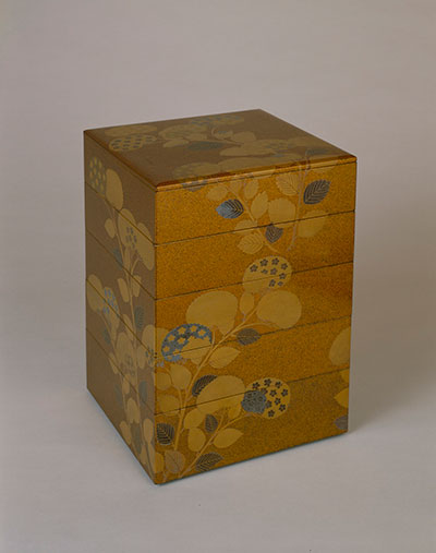 『紫陽花蒔絵重箱』江戸時代 五段重箱 