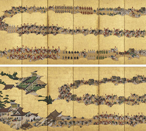 「二条城行幸図屏風」（部分）江戸時代前期 17世紀 岡田美術館蔵