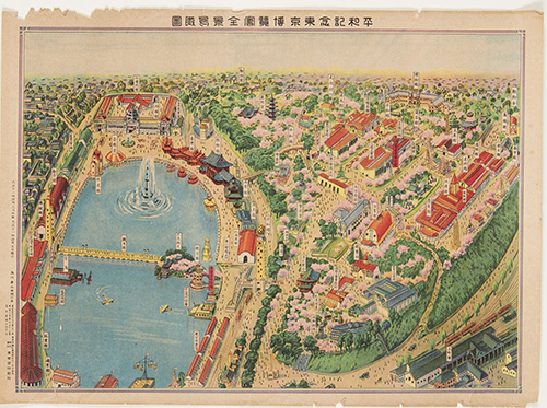 東京博覧会の当時の絵地図
