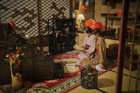 東京都指定有形文化財「百段階段」十畝の間の展示より　旅館室内のイメージ