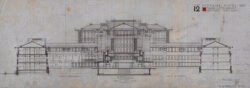 フランク・ロイド・ライト 《帝国ホテル二代目本館（東京、日比谷）第2案 1915 年 横断面図》 コロンビア大学エイヴリー建築美術
