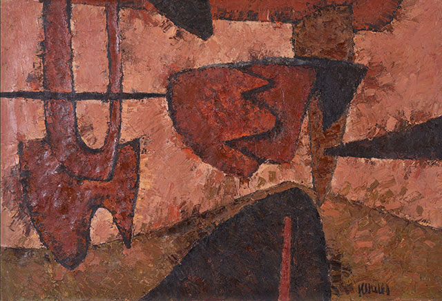 いのち　1956年 油彩、カンヴァス　第11回行動展