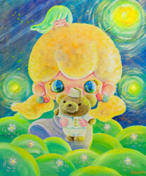 Little M with PENINSULA Bear 『もしあの時、あの子がいたなら』, 2024 Acrylic, gel medium and modelling paste on canvas 72.7 by 60.6 cm
