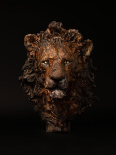 ライオン頭部のテラコッタ彫刻