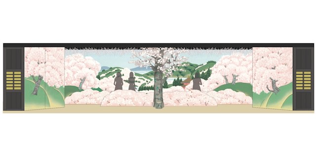 「吉野山」が再現された舞台 ※イメージ図です。実際の展示は変更となる可能性があります。