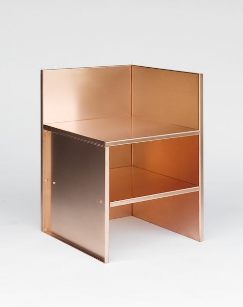 Metal Corner Chair 115 Copper