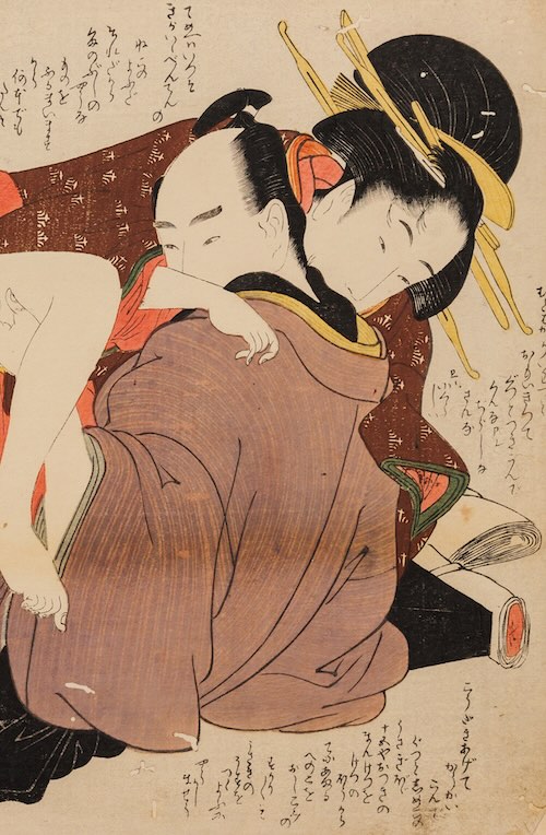 喜多川歌麿『願ひの糸ぐち』より 部分/大判錦絵/ 寛政11年(1799)/浦上蒼穹堂蔵