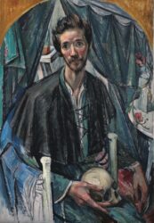 中村彝 《頭蓋骨を持てる自画像》 1923年 油彩/カンヴァス 101.0×71.0cm 公益財団法人大原芸術財団 大原美術館