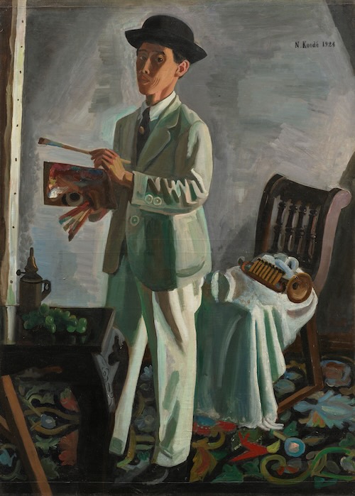 《帽子をかぶった自画像》1924年 油彩、カンヴァス 石橋財団アーティゾン美術館