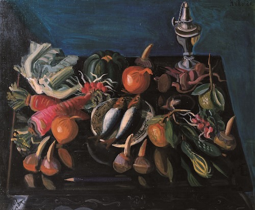 《卓上静物》1928年 油彩、カンヴァス 京都国立近代美術館
