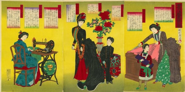 女官洋服裁縫之図 揚州周延 明治20年(1887)