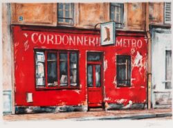 《靴屋 メトロ》リトグラフ・紙 1986年