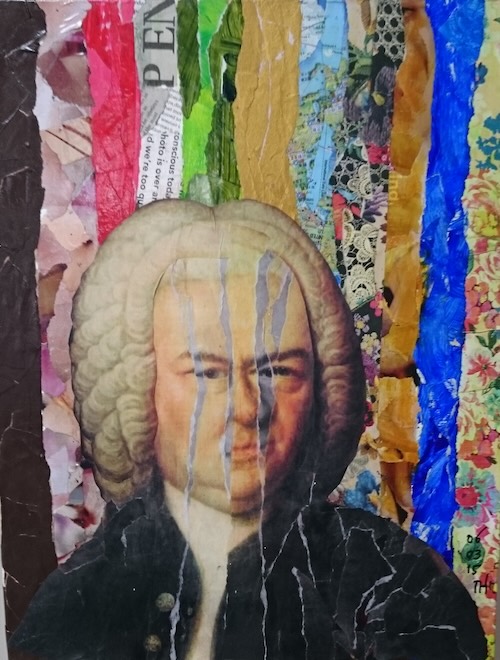 Bach III リキテックス キャンバス コラージュ 41×32cm