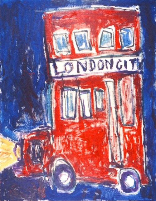 「ロンドンバス」 リキテックス キャンバス 117×91cm