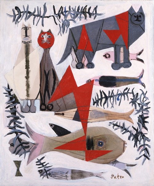 猪熊弦一郎 《猫と魚》