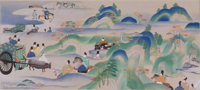 源氏物語絵巻 関屋 絵(復元模写) 加藤純子筆 平成17年(2005) 徳川美術館蔵