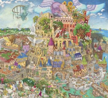 新作版画「バベルからの解放」　70x77cm