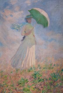 クロード・モネ《戸外の人物習作－日傘を持つ右向きの女》1886年