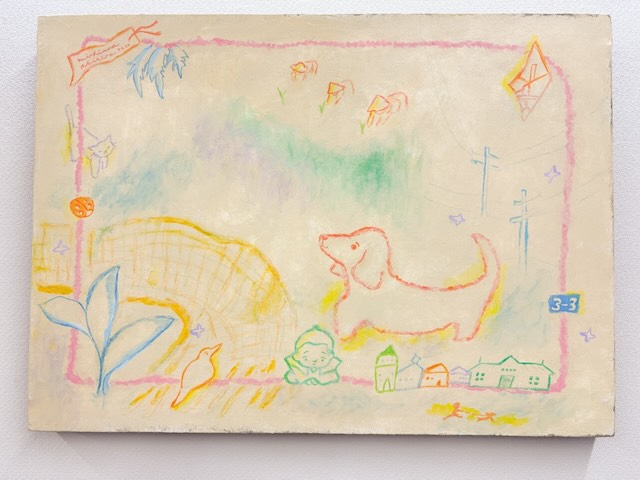 「おもいでのにおい」アクリル、水彩色鉛筆、キャンバス