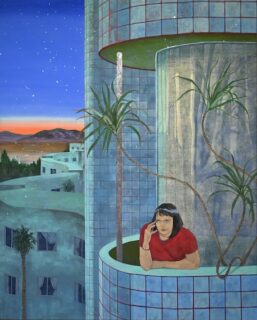 《月の方がまだ近い》、1620×1303mm、和紙、岩絵具、水干絵具、2025