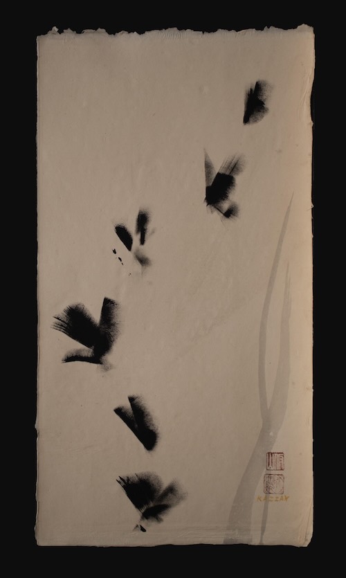 花ノ象 和紙・アクリル・墨 2025年 565×305mm