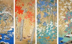 荒木十畝《四季花鳥》1917(大正6)年　絹本・彩色