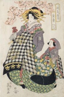 渓斎英泉《江戸町一丁目 和泉屋内泉寿 しかの かのこ》文政前期（1820）頃 大判錦絵