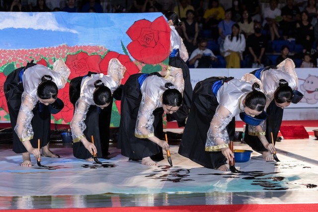 第18回書道パフォーマンス甲子園の一場面