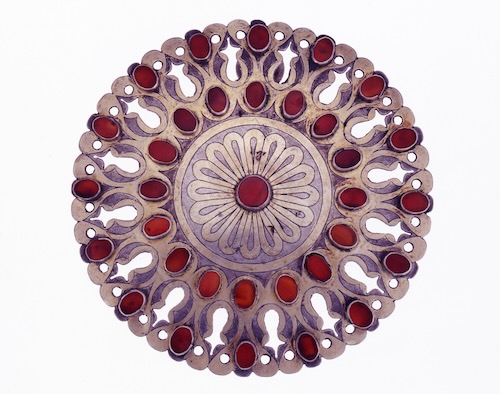 《飾りボタン(グルヤカ)》トルクメン人、ヒワ 19世紀中期